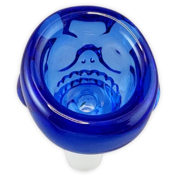 Ghodt Totenkopf Bongkopf Blau 14.5 Schliff Zylinder Glaskopf 2